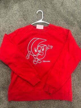 Glossier Red Graphic Crewneck Sweatshirt - Limited Edition